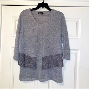 Lace Embellished Overlay Blouse Tunic NWOT
